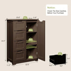 33" Freestanding Storage Cabinet with 4 Drawers, Wood, for Kitchen Bathroom Dining Room