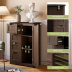 33" Freestanding Storage Cabinet with 4 Drawers, Wood, for Kitchen Bathroom Dining Room