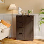 33" Freestanding Storage Cabinet with 4 Drawers, Wood, for Kitchen Bathroom Dining Room