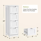 33" Freestanding Storage Cabinet with 4 Drawers, Wood, for Kitchen Bathroom Dining Room