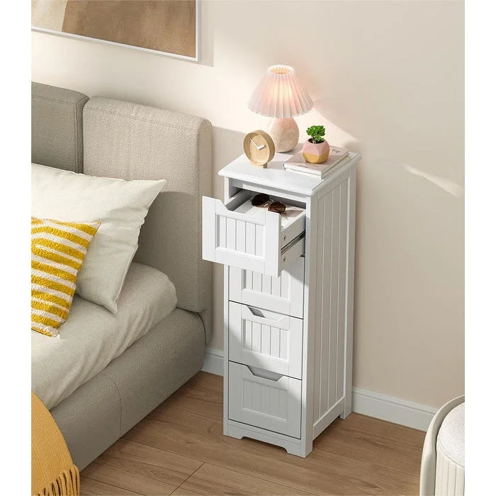 33" Freestanding Storage Cabinet with 4 Drawers, Wood, for Kitchen Bathroom Dining Room
