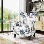 High Back Upholstered Accent Armchair with Multi-Pattern Fabric, 30.25" Wide