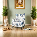 High Back Upholstered Accent Armchair with Multi-Pattern Fabric, 30.25" Wide