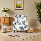 High Back Upholstered Accent Armchair with Multi-Pattern Fabric, 30.25" Wide