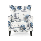 High Back Upholstered Accent Armchair with Multi-Pattern Fabric, 30.25" Wide