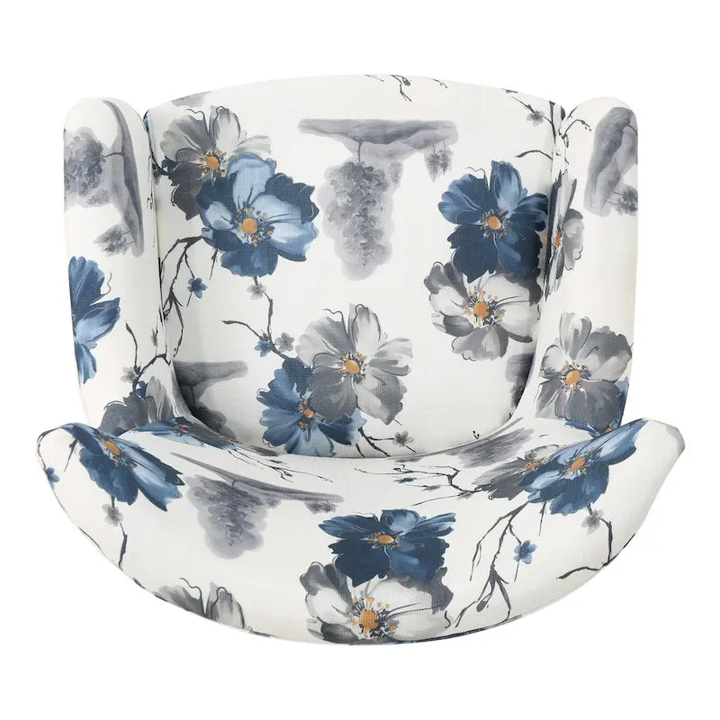 High Back Upholstered Accent Armchair with Multi-Pattern Fabric, 30.25" Wide