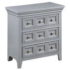 3-Drawer Nightstand with USB Ports | Crown Molding | Felt-Lined Top Drawer | Grey & White