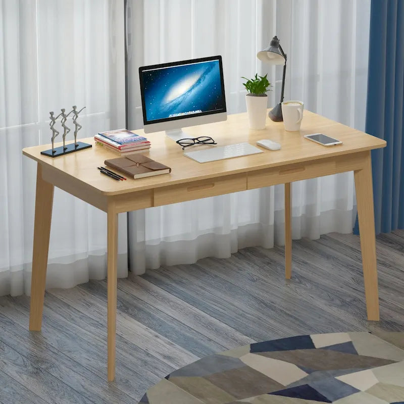47.2" Computer Desk with 2 Drawers, Particle Board, Waterproof Surface, 4 Colors