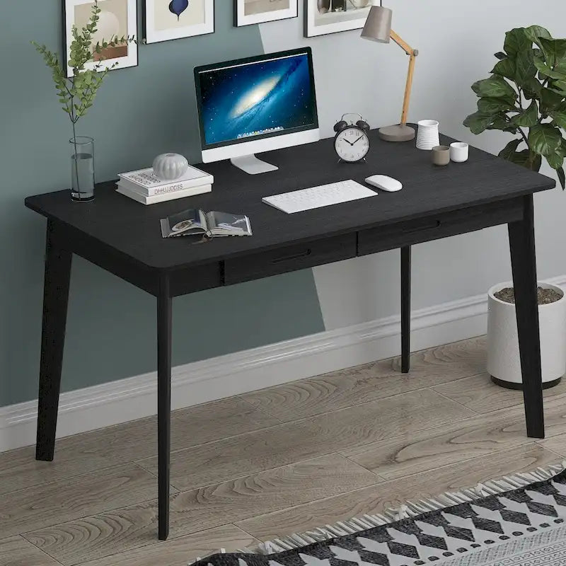 47.2" Computer Desk with 2 Drawers, Particle Board, Waterproof Surface, 4 Colors