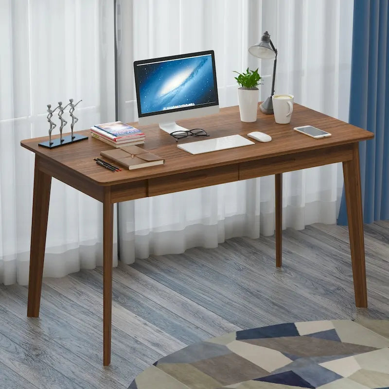 47.2" Computer Desk with 2 Drawers, Particle Board, Waterproof Surface, 4 Colors