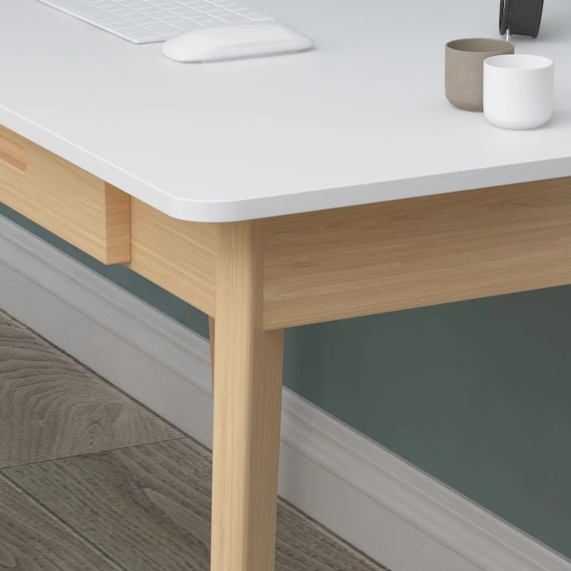 47.2" Computer Desk with 2 Drawers, Particle Board, Waterproof Surface, 4 Colors