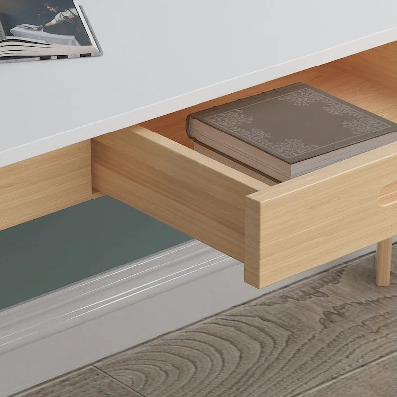 47.2" Computer Desk with 2 Drawers, Particle Board, Waterproof Surface, 4 Colors
