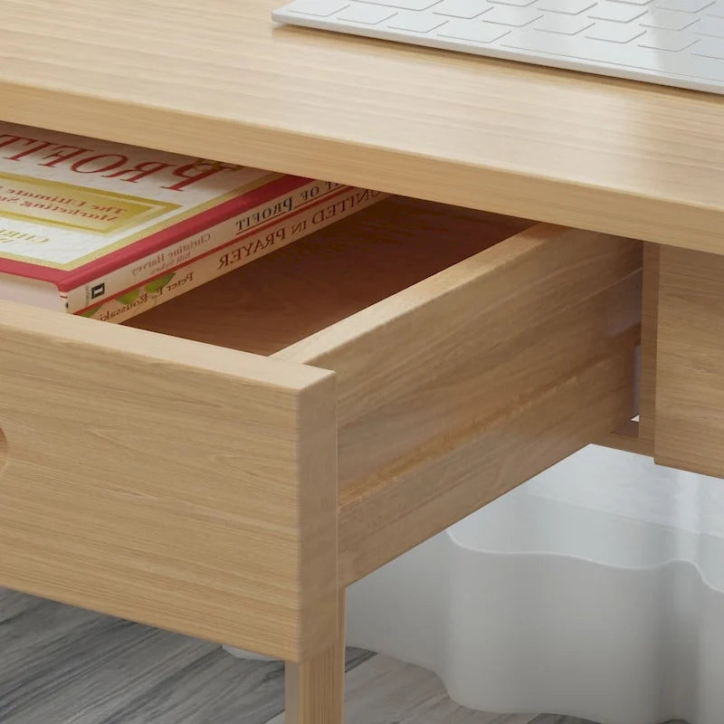 47.2" Computer Desk with 2 Drawers, Particle Board, Waterproof Surface, 4 Colors