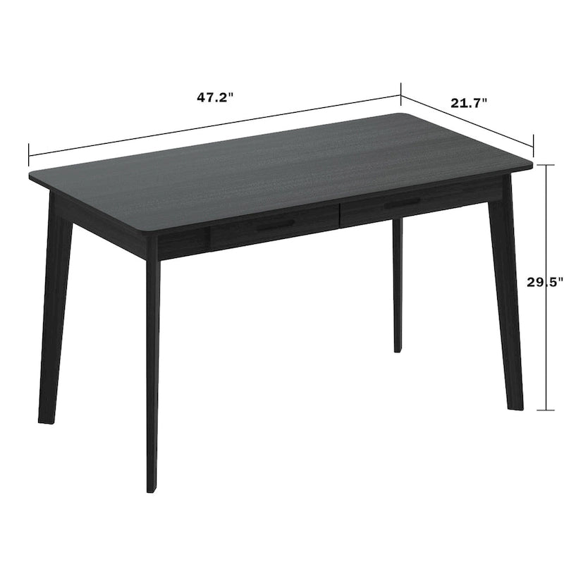 47.2" Computer Desk with 2 Drawers, Particle Board, Waterproof Surface, 4 Colors