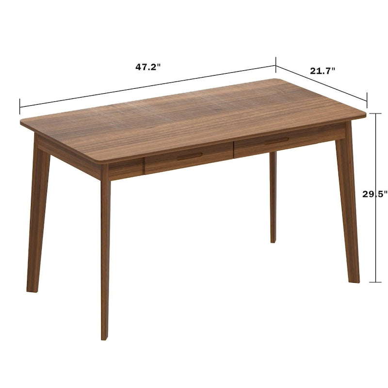 47.2" Computer Desk with 2 Drawers, Particle Board, Waterproof Surface, 4 Colors