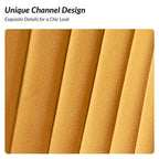 Channel-Tufted Velvet Accent Chair with Golden Metal Legs, Armless Side Chair