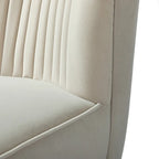 Channel-Tufted Velvet Accent Chair with Golden Metal Legs, Armless Side Chair