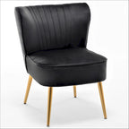 23.2" Wide Velvet Armless Accent Chair with Metal Legs, Mid-Century Modern Slipper Chair