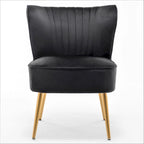 23.2" Wide Velvet Armless Accent Chair with Metal Legs, Mid-Century Modern Slipper Chair