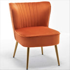 23.2" Wide Velvet Armless Accent Chair with Metal Legs, Mid-Century Modern Slipper Chair