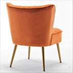 23.2" Wide Velvet Armless Accent Chair with Metal Legs, Mid-Century Modern Slipper Chair