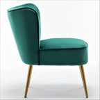 23.2" Wide Velvet Armless Accent Chair with Metal Legs, Mid-Century Modern Slipper Chair