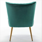 23.2" Wide Velvet Armless Accent Chair with Metal Legs, Mid-Century Modern Slipper Chair