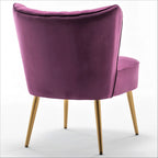 23.2" Wide Velvet Armless Accent Chair with Metal Legs, Mid-Century Modern Slipper Chair