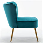 23.2" Wide Velvet Armless Accent Chair with Metal Legs, Mid-Century Modern Slipper Chair