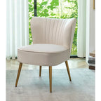 23.2" Wide Velvet Armless Accent Chair with Metal Legs, Mid-Century Modern Slipper Chair