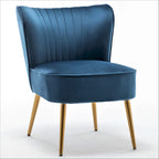 23.2" Wide Velvet Armless Accent Chair with Metal Legs, Mid-Century Modern Slipper Chair