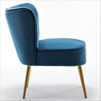 23.2" Wide Velvet Armless Accent Chair with Metal Legs, Mid-Century Modern Slipper Chair