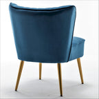 23.2" Wide Velvet Armless Accent Chair with Metal Legs, Mid-Century Modern Slipper Chair