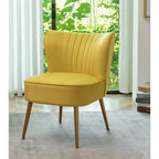 23.2" Wide Velvet Armless Accent Chair with Metal Legs, Mid-Century Modern Slipper Chair