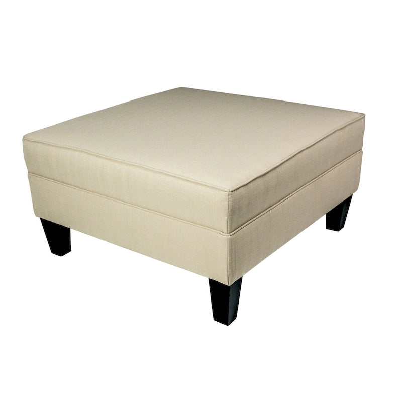 Square Storage Ottoman with Upholstered Welted Top, 34" x 34" x 19", Polyester Fabric