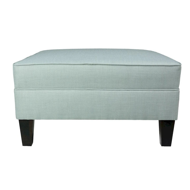 Square Storage Ottoman with Upholstered Welted Top, 34" x 34" x 19", Polyester Fabric