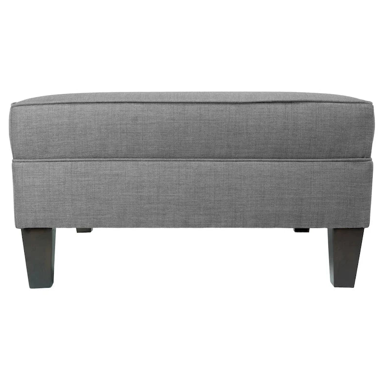Square Storage Ottoman with Upholstered Welted Top, 34" x 34" x 19", Polyester Fabric