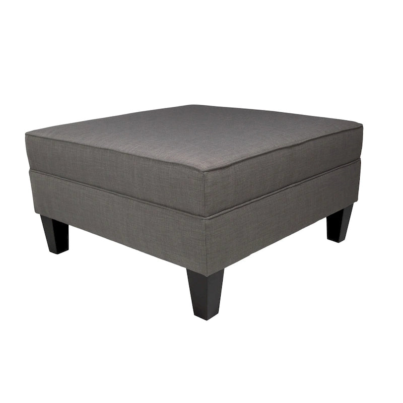 Square Storage Ottoman with Upholstered Welted Top, 34" x 34" x 19", Polyester Fabric