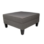 Square Storage Ottoman with Upholstered Welted Top, 34" x 34" x 19", Polyester Fabric