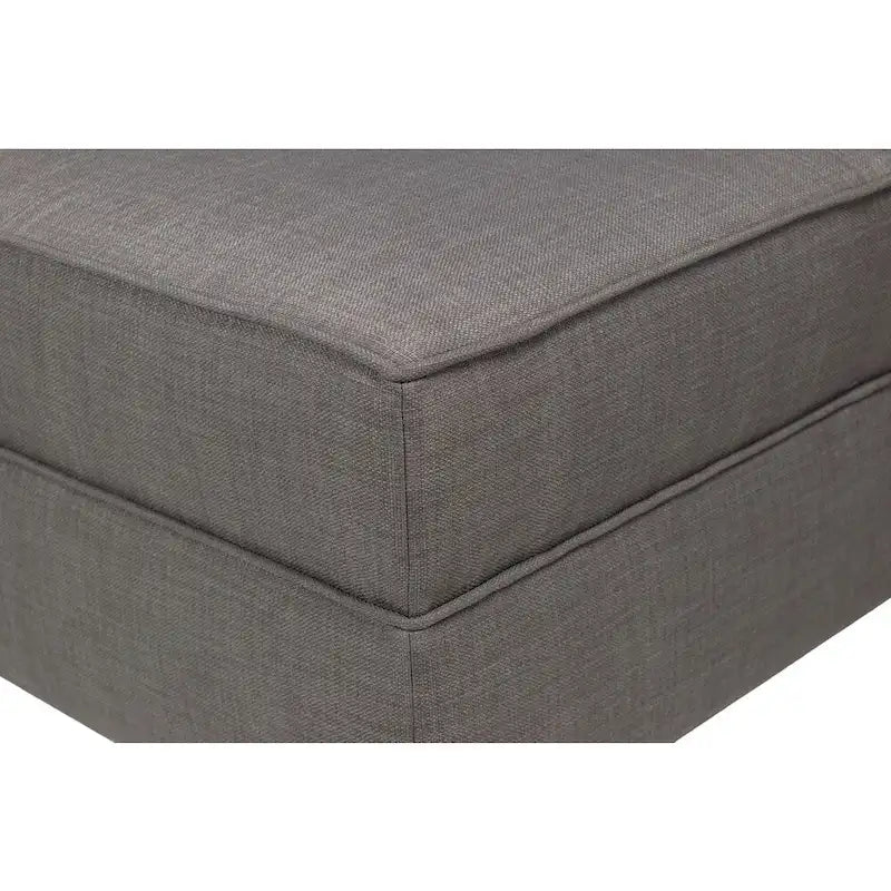 Square Storage Ottoman with Upholstered Welted Top, 34" x 34" x 19", Polyester Fabric
