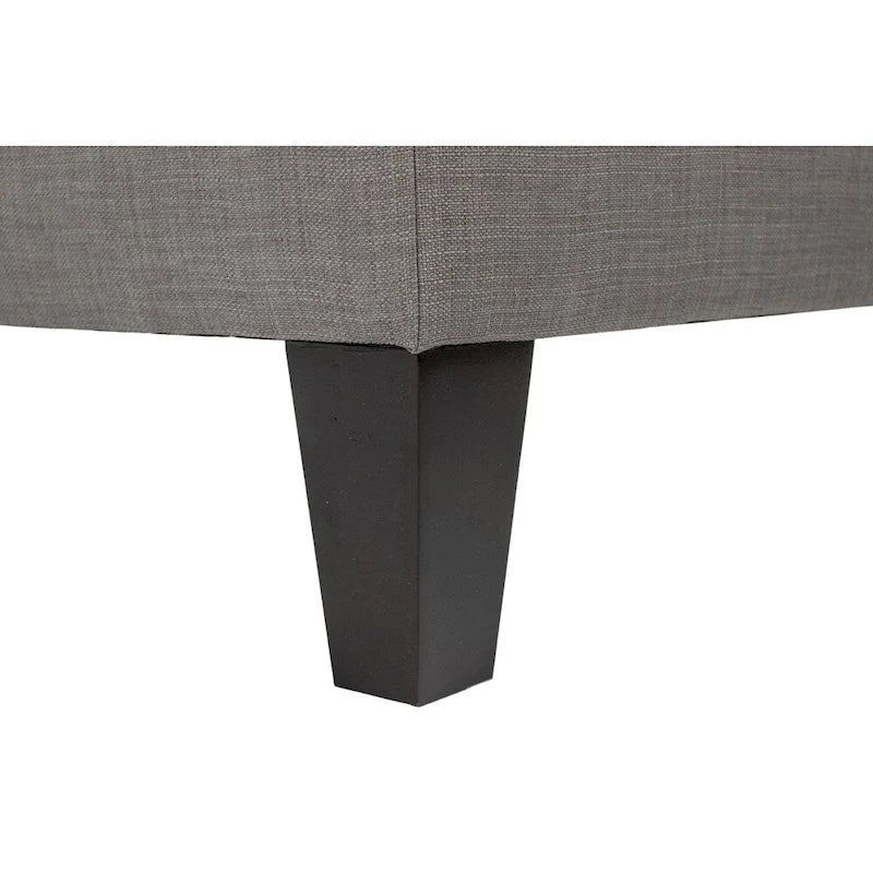 Square Storage Ottoman with Upholstered Welted Top, 34" x 34" x 19", Polyester Fabric