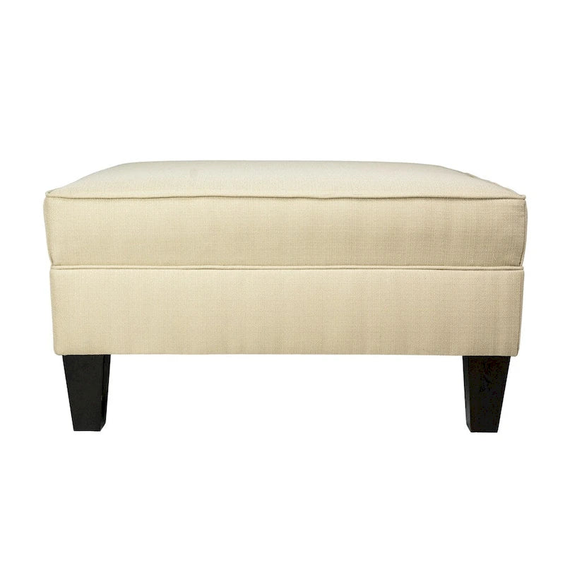 Square Storage Ottoman with Upholstered Welted Top, 34" x 34" x 19", Polyester Fabric