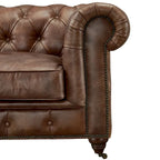 Chesterfield Loveseat Sofa, Tufted Upholstered 2-Seater, Available in Dark Brown, Chestnut, Black & Bark Brown