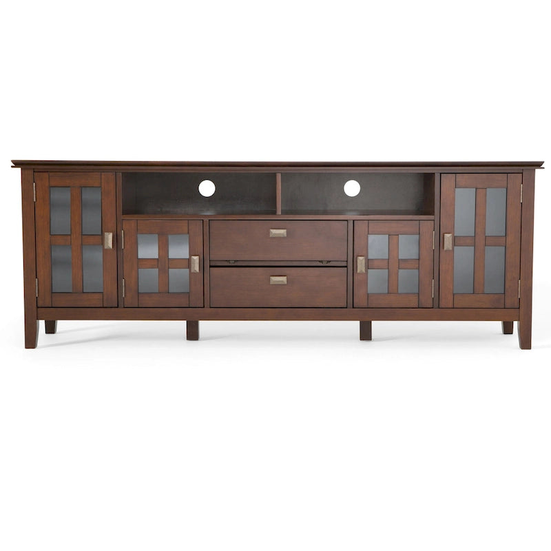 72" Solid Wood TV Stand for TVs up to 80 inch, Extra Wide Media Console with Storage