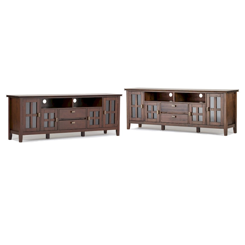 72" Solid Wood TV Stand for TVs up to 80 inch, Extra Wide Media Console with Storage