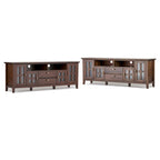 72" Solid Wood TV Stand for TVs up to 80 inch, Extra Wide Media Console with Storage