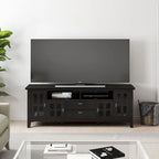 72" Solid Wood TV Stand for TVs up to 80 inch, Extra Wide Media Console with Storage
