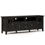72" Solid Wood TV Stand for TVs up to 80 inch, Extra Wide Media Console with Storage