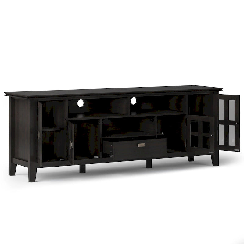 72" Solid Wood TV Stand for TVs up to 80 inch, Extra Wide Media Console with Storage