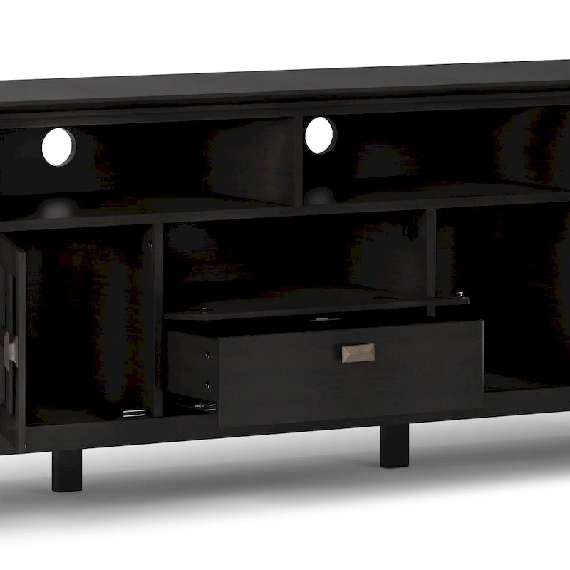 72" Solid Wood TV Stand for TVs up to 80 inch, Extra Wide Media Console with Storage